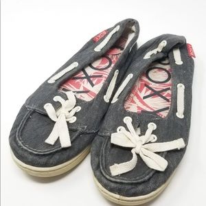 ROXY Denim Laced Boat Shoes, sz 5.5